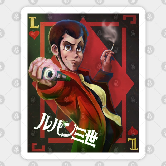 Lupin the Third (Red Jacket with Logo) Sticker by JuliaMaiDesigns